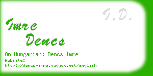 imre dencs business card